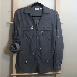 Bling Button Down Blouse